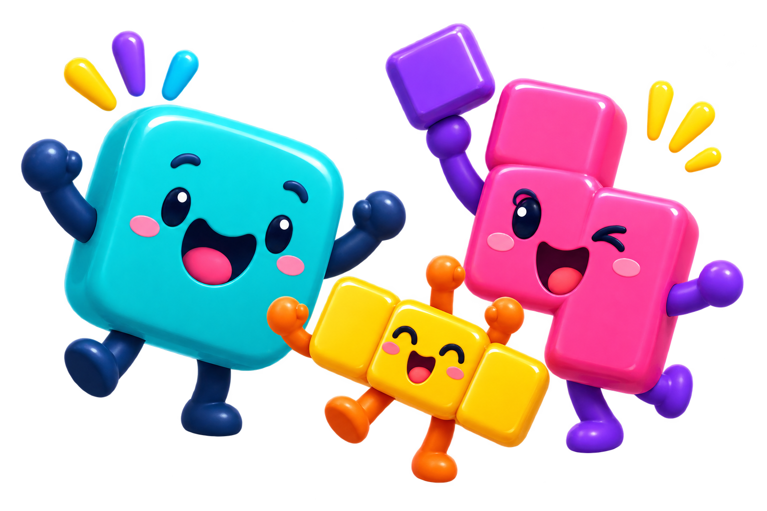 The colorful PentArena character crew